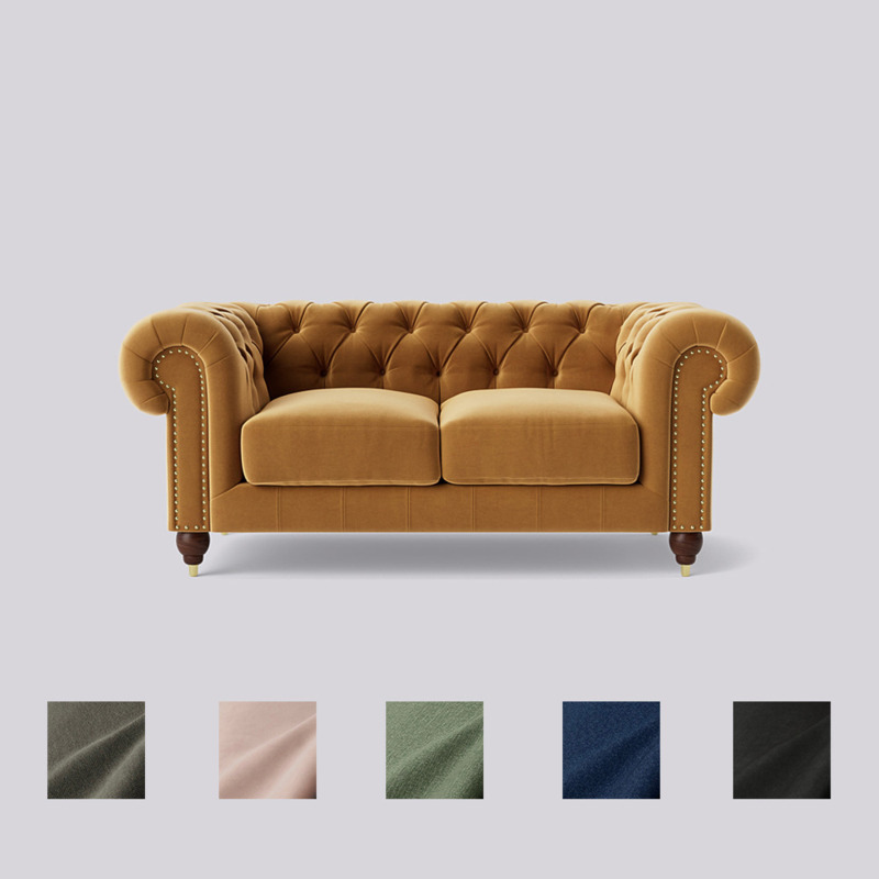 Swoon Winston TwoSeater Sofa Brown Easy Velvet by Swoon