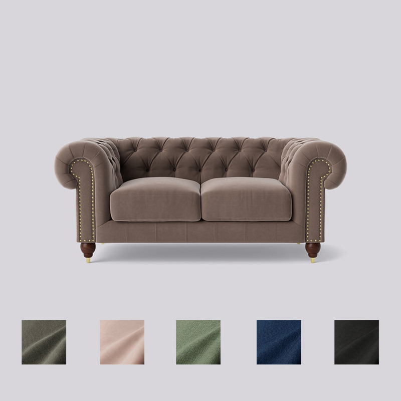 Swoon Winston TwoSeater Sofa Brown Easy Velvet by Swoon