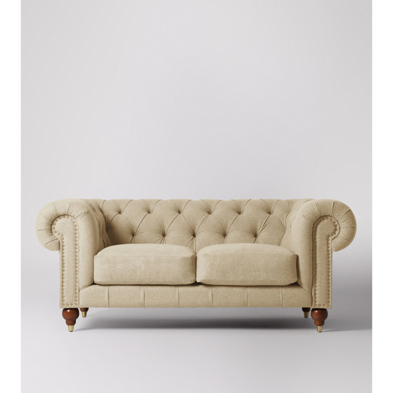 Swoon Winston TwoSeater Sofa Beige Easy Velvet by Swoon