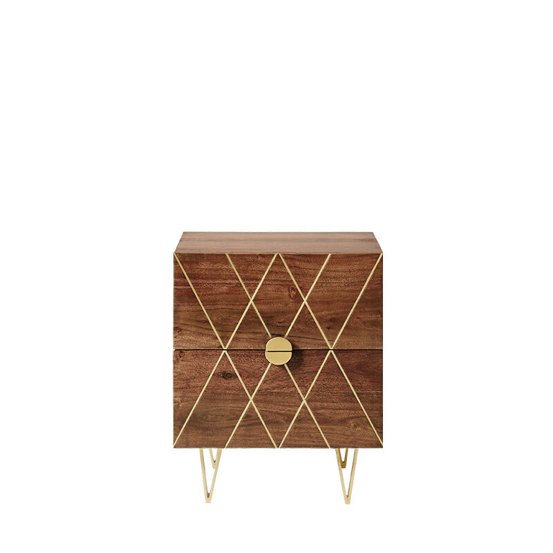 Swoon - Wray - Bedside Table - Contemporary Style - Patterned - Mango Wood