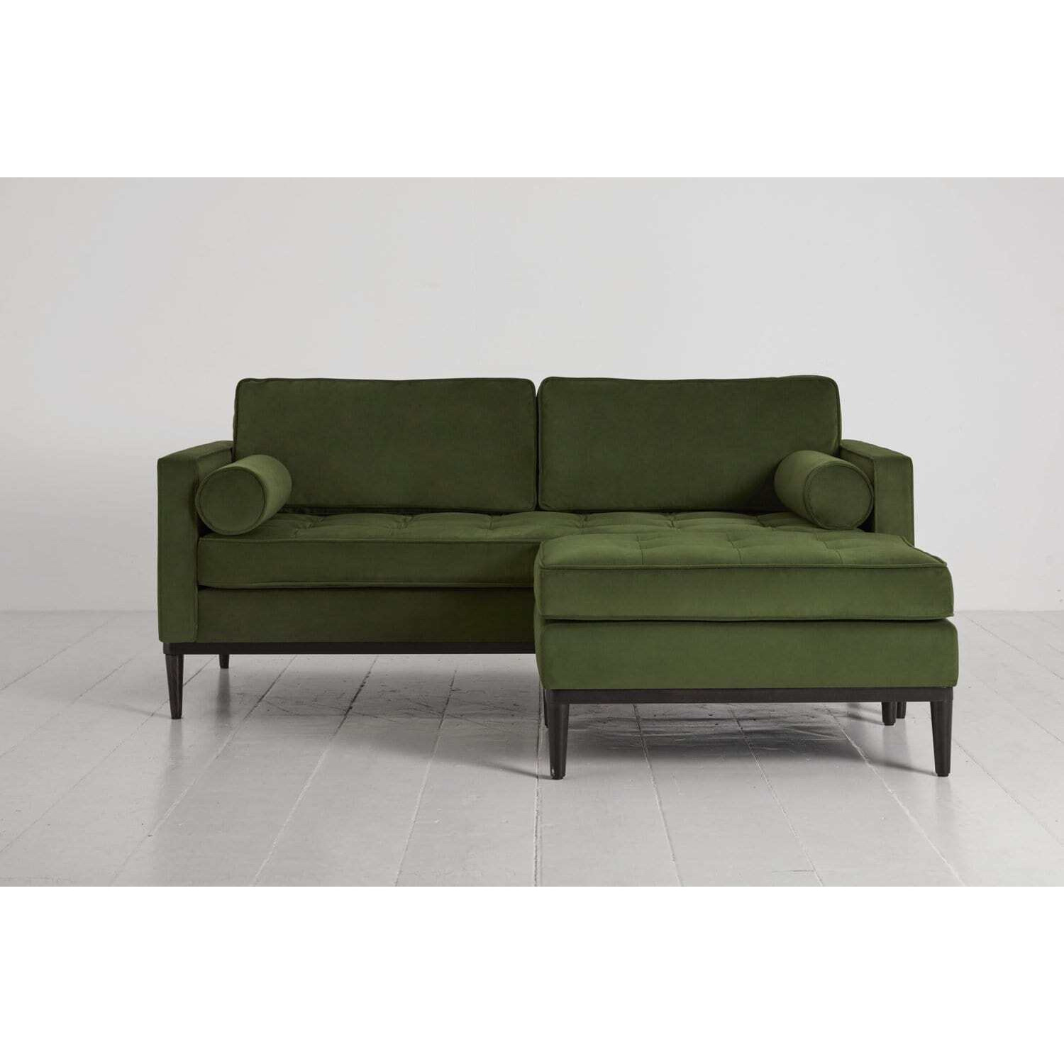 Velvet 2 Seater Right Chaise Sofa - Vine - Model 02 - Next Day Delivery ...