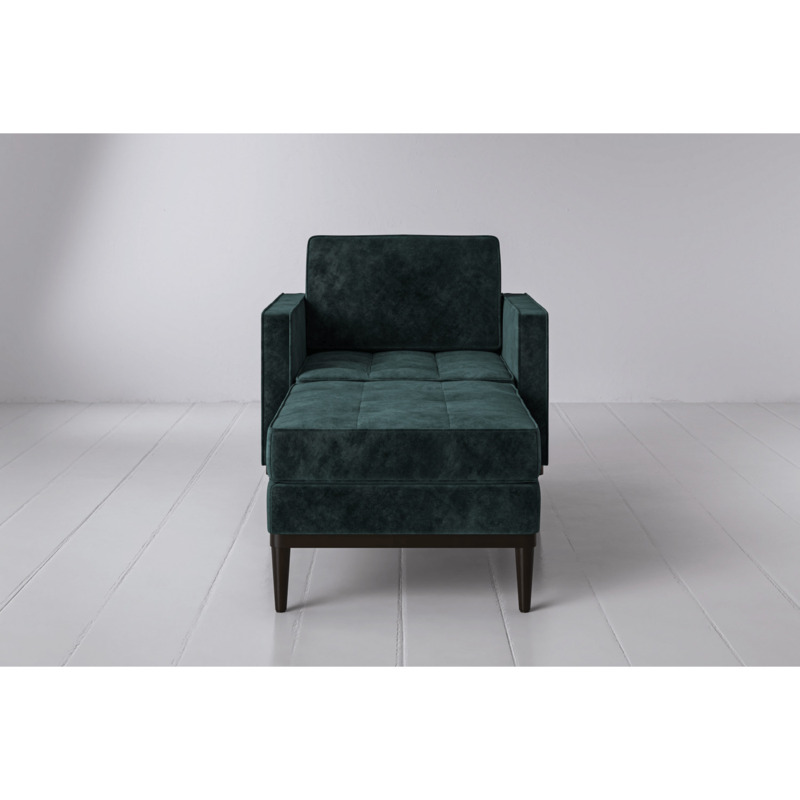 Mottled Velvet Chaise Longue Armchair Ocean Model 02 Quick