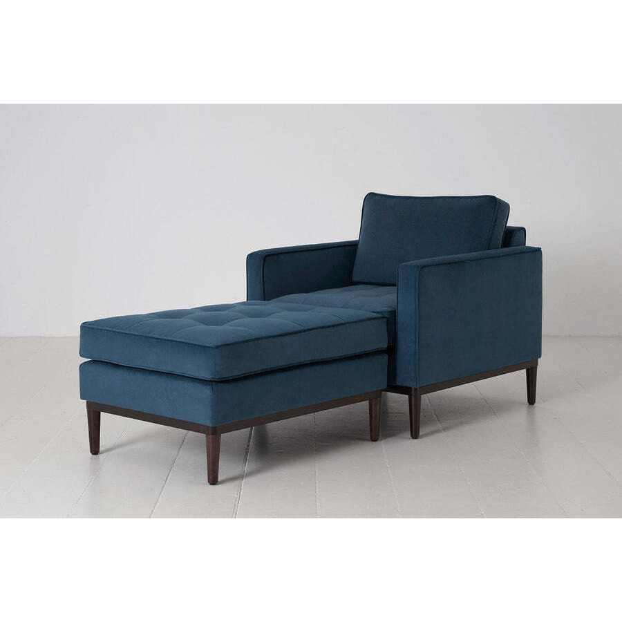 Velvet Chaise Longue Armchair from Swyft Teal Model 02 Next Day