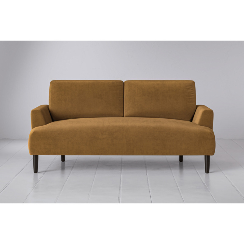 Velvet 2 Seater Sofa from Swyft Caramel Model 05 Quick Delivery
