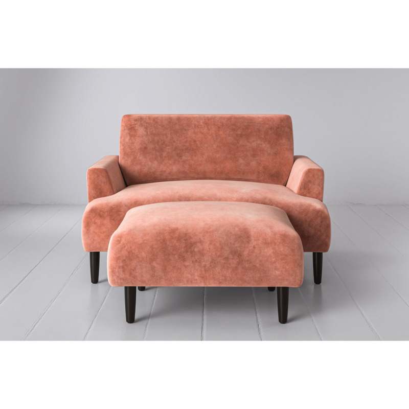 Mottled Velvet Chaise Longue Armchair Terracotta Model 05 Quick