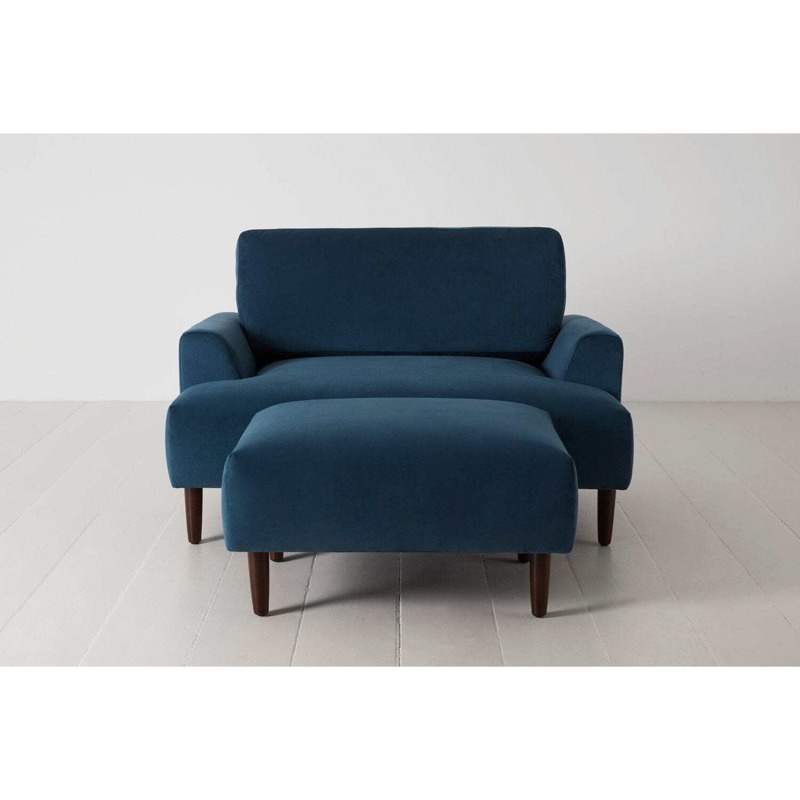 Velvet Chaise Longue Armchair from Swyft Teal Model 05 Next Day