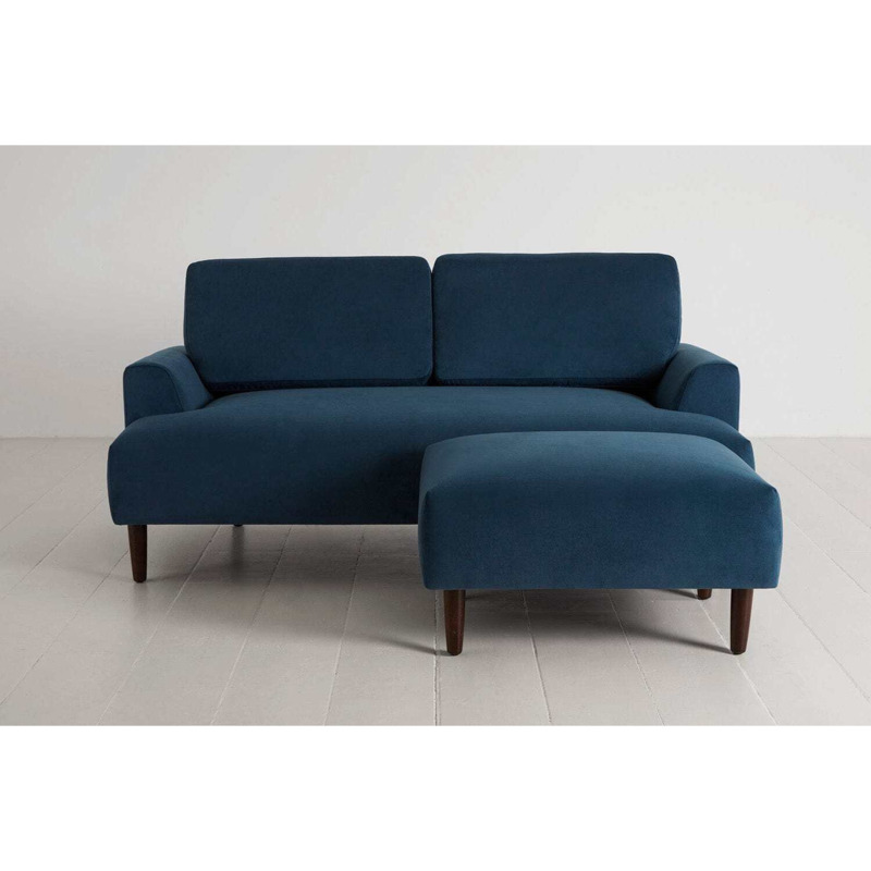 Velvet 2 Seater Right Corner Sofa Teal Model 05 Quick Delivery by
