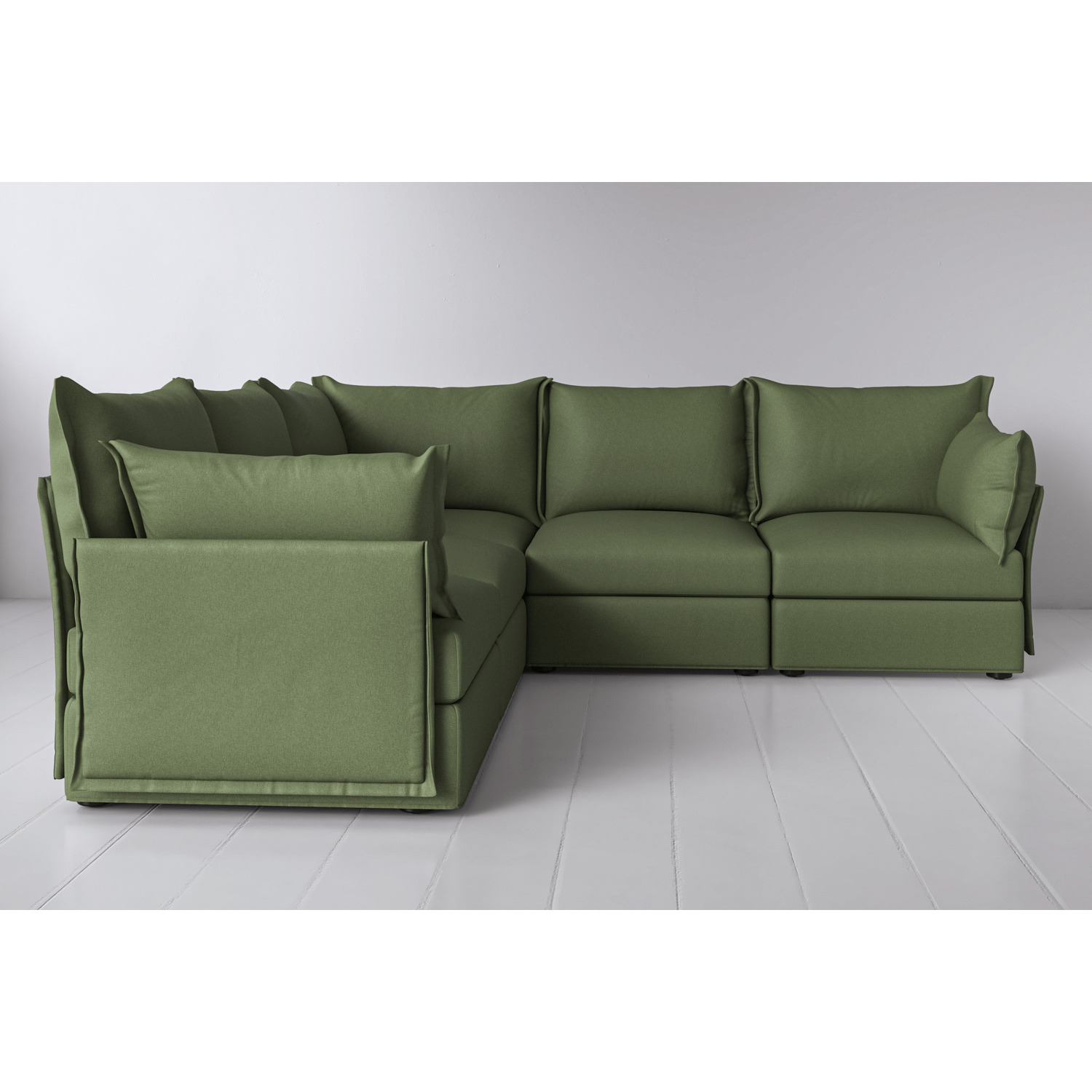 Linen Corner Sofa from Swyft Sage Model 06 Quick Delivery by