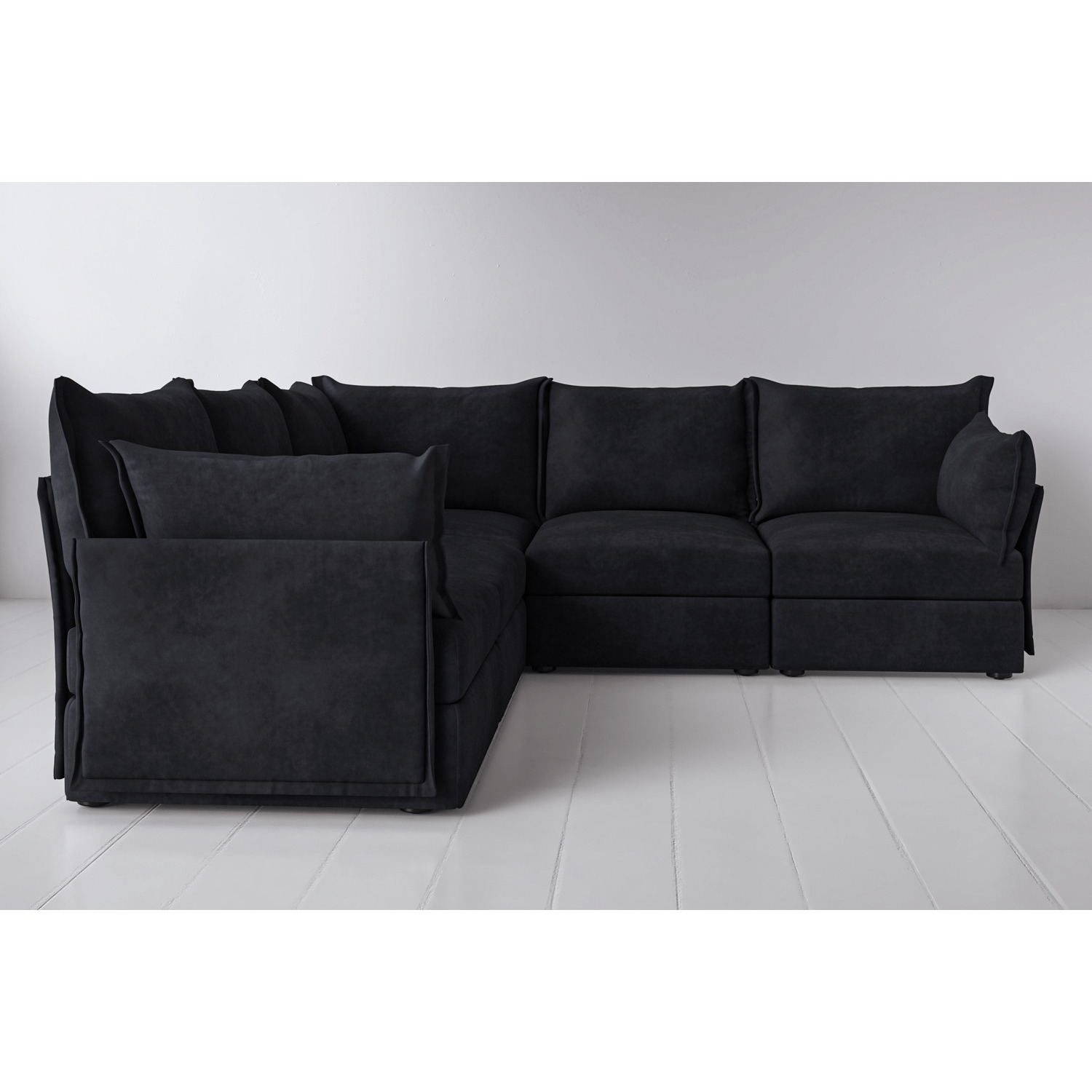 Faux Suede Corner Sofa from Swyft Ink Model 06 Quick Delivery by