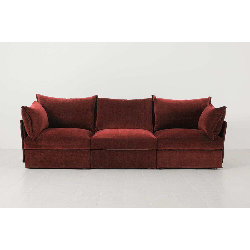 Refurbished Model 06 3 Seater Sofa from Swyft Burgundy Quick