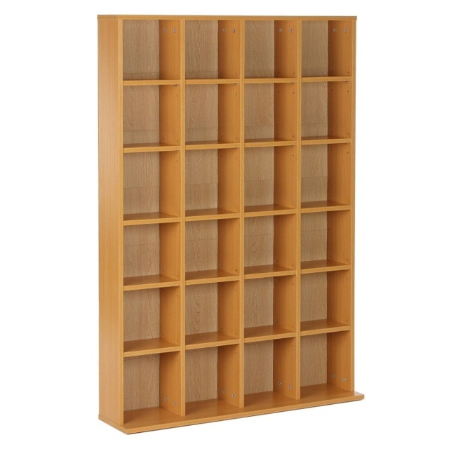 Homcom Bookcase Storage Tower Cd Dvd Games Rack Wooden Shelves by Tesco ...