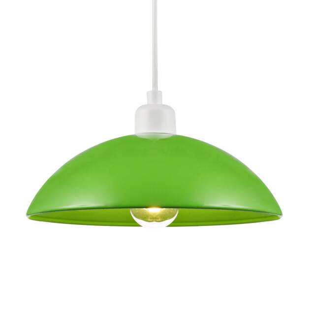 Industrial Retro Designer Lime Green Gloss Disc Metal Ceiling Pendant ...