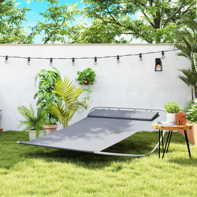 Outdoor Rocking Daybed Outsunny Rocking Sun Lounger, Double Garden Lounger Sunbed with ...