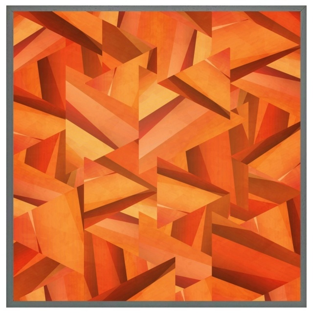 Autumn Coloured Geometric Triangle Patterns (Picutre Frame) Grey - Xs ...