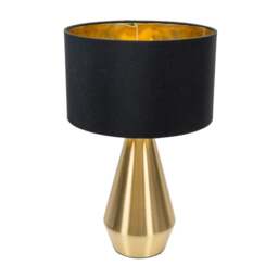 ValueLights Jax Gold Dimmable Touch Table Lamp with Black with Gold ...
