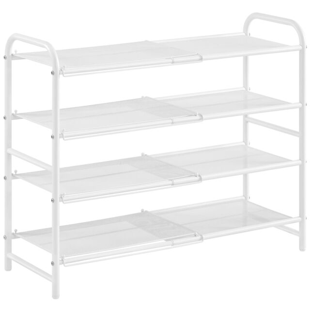 Kitchen Wire Shoe Racks Yaheetech 4-Tier Expandable Iron Mesh Wire Shoe Rack Holds 15-20 Pairs ...