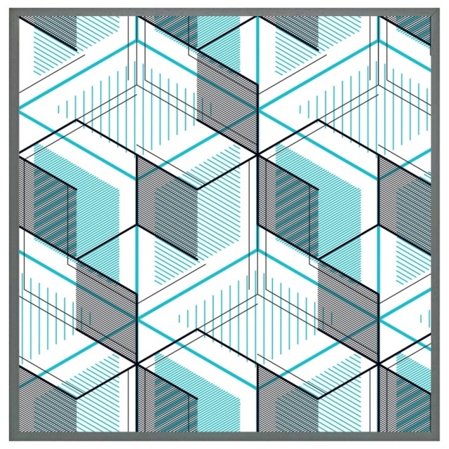 Blue Geometric Hexagons (Picutre Frame) Grey - Xs by Tesco ...