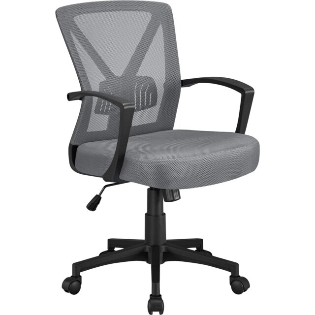 Computer Chair For Study Yaheetech Adjustable Computer Chair Study Chair with Mid Back Grey Dark ...