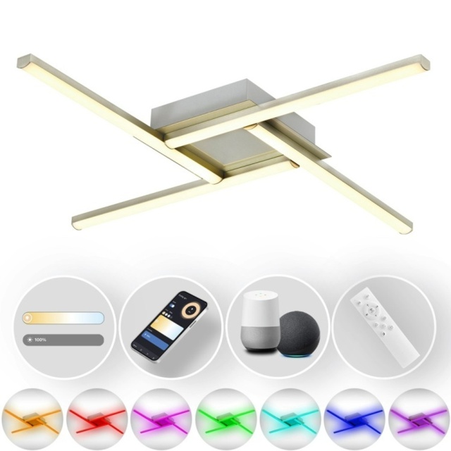 Contemporary Smart Led Ceiling Light With Rgb And Dimming With Remote ...