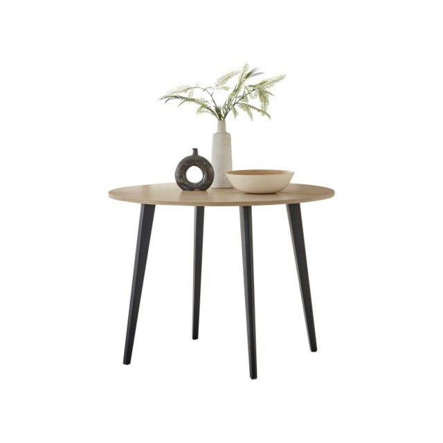 Koko 100cm Round Dining Table & 4 Belgravia Velvet Upholstered Dining Chairs Bl | UK