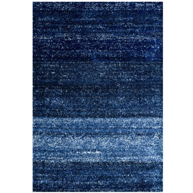 Kukoon Navy Blue Striped Mottled Shaggy Area Rug 120Cm X 170Cm by Tesco ...