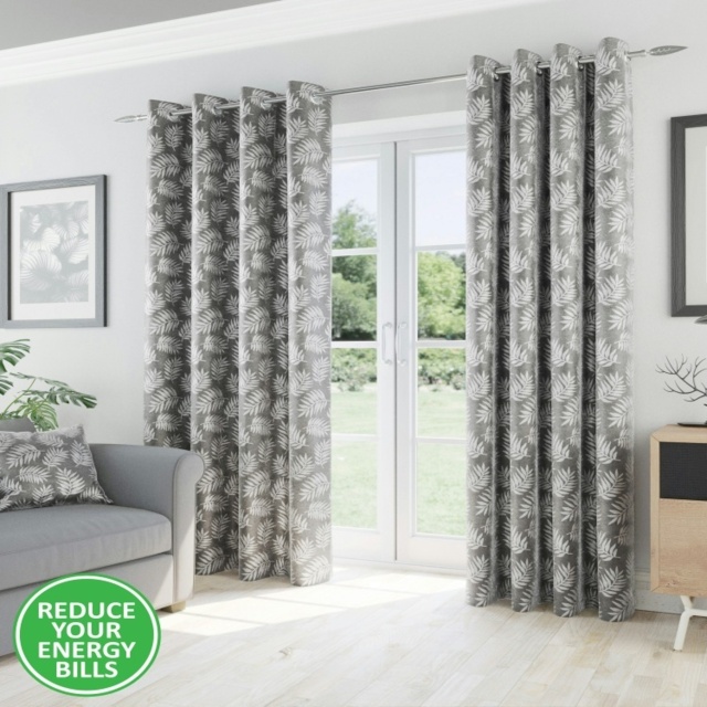Oakland Grey Curtains 90 X 72 Inch (229 X 183 Cm) Room Darkening Eyelet ...