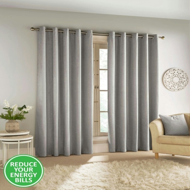 Savoy Grey Blackout Curtains 90 X 54 Inch (229 X 137 Cm) 100% Blackout ...