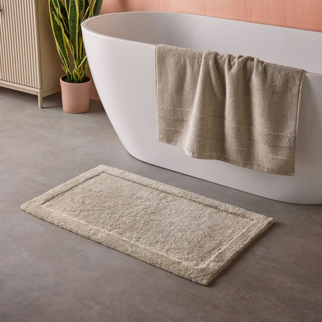 Cosmo living supersoft 100% bci cotton bath mat cream natural by Tesco ...