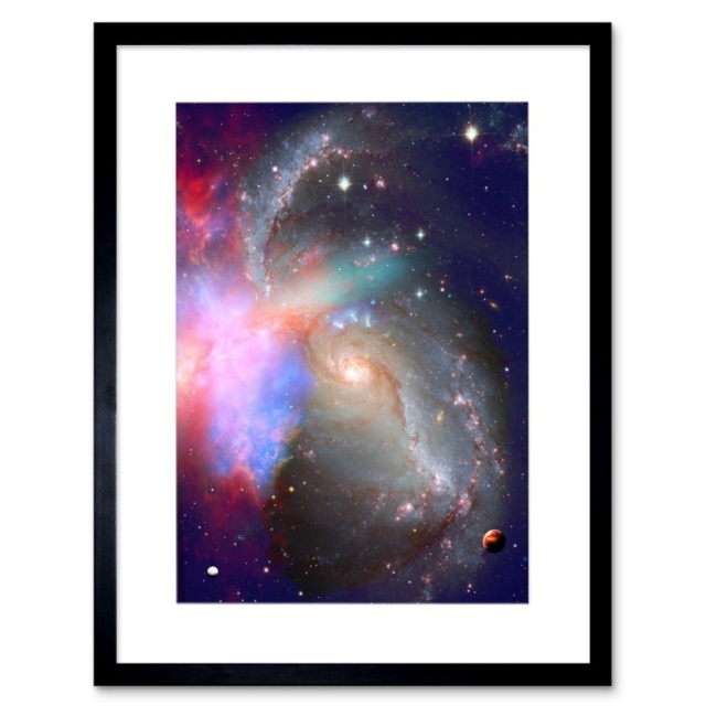 "Nasa Spiral Galaxy Deep Space Stars Nebula 12X16"" Framed Wall Art ...