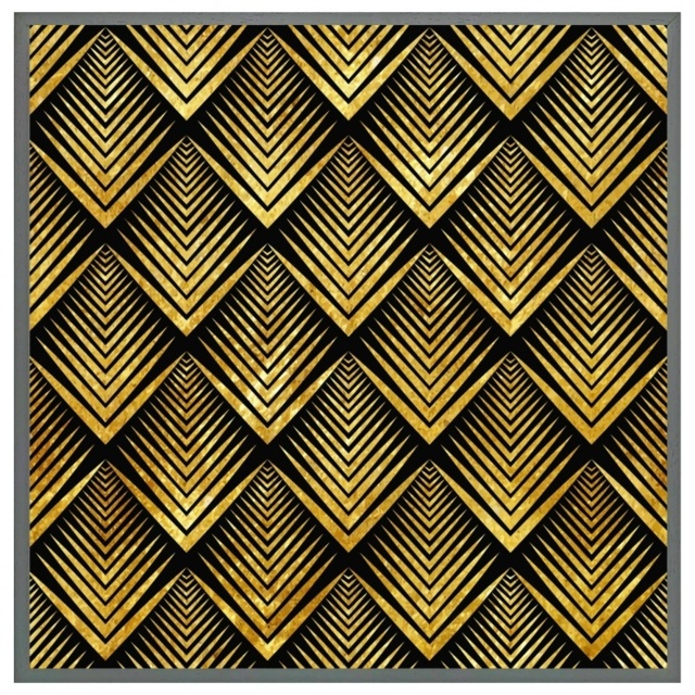 Golden Geometric Flower Pattern (Picutre Frame) Grey - Xs by Tesco ...