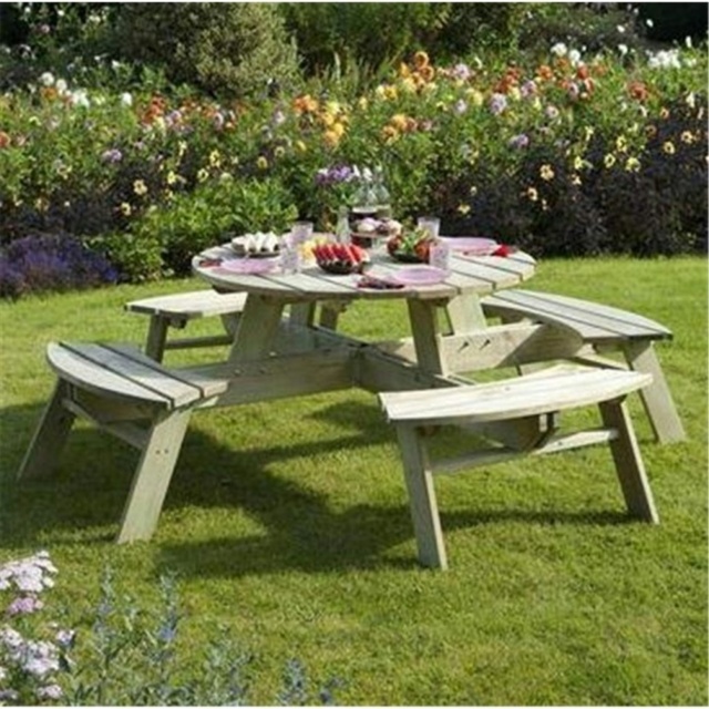 Deluxe Round Picnic Garden Table by Tesco - Marketplace | ufurnish.com