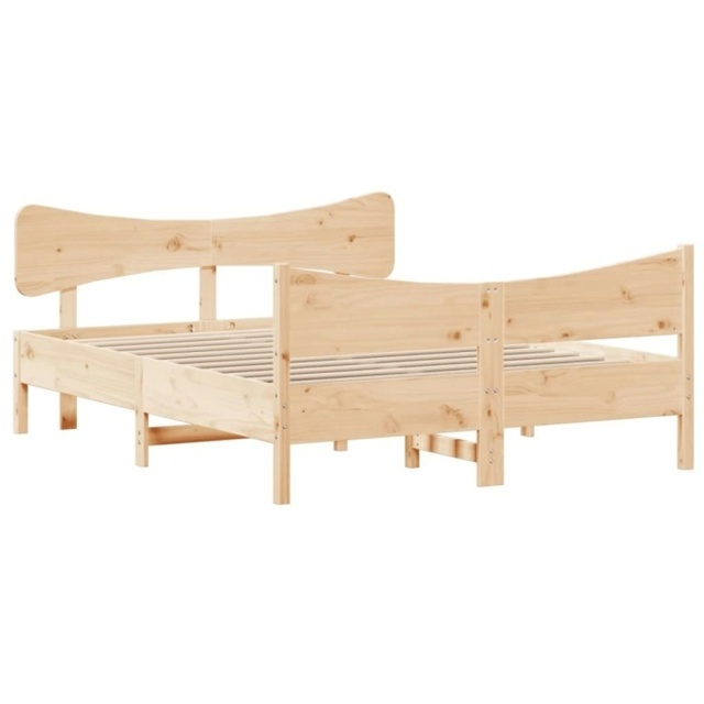 Bed Frame With Headboard 140X200 Cm Solid Wood Pine by Tesco ...