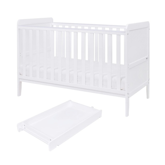 Tutti Bambini Rio Cot Bed with Cot Top Changer & Mattress - White by ...