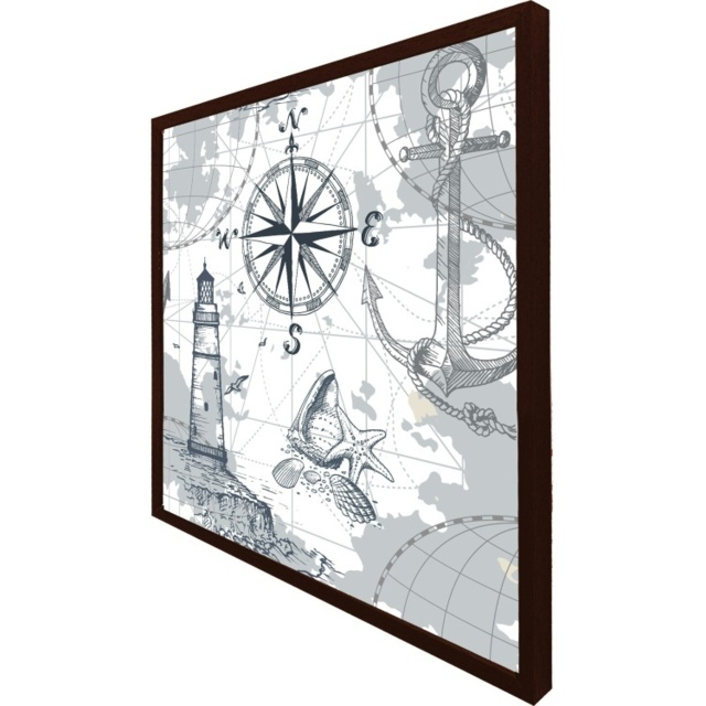 Compass Collection Frame Compass & Map (Picture Frame) Brown - M by Tesco - Marketplace ...