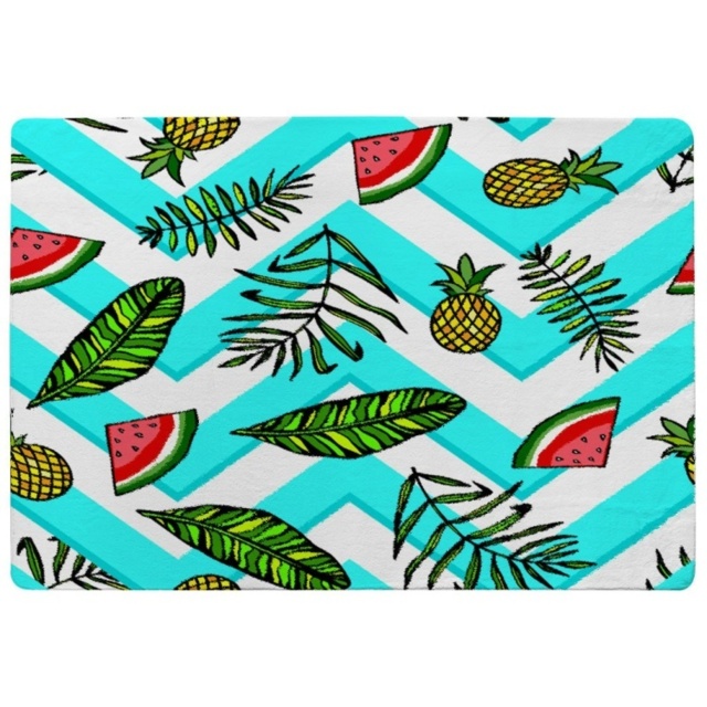 Pineapple & Watermelon (Rug) Blue - Large: 140X200Cm by Tesco ...