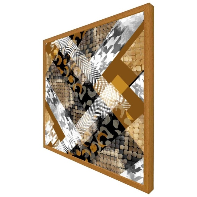 Geometric Snake Skin & Patterns (Picutre Frame) Brown - Oak - Xs by ...