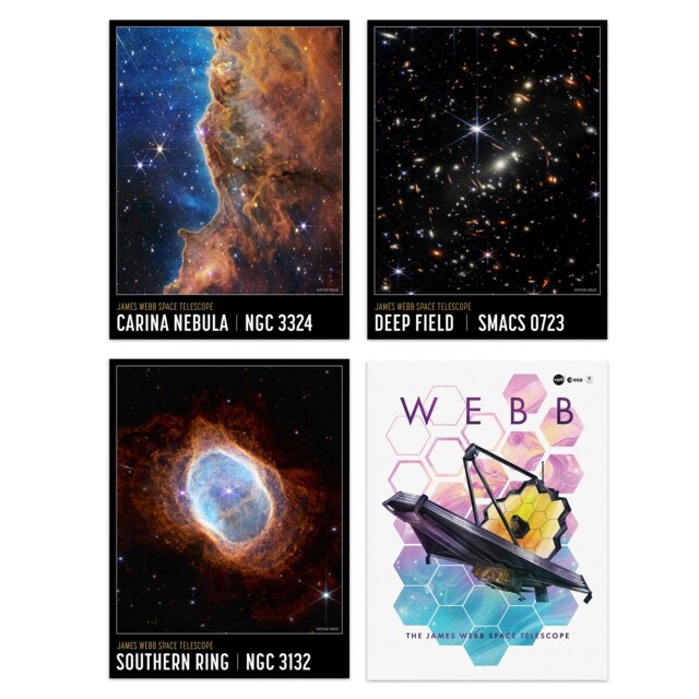 Set of 4 NASA James Webb Space Southern Ring Carina Nebula Deep Field ...