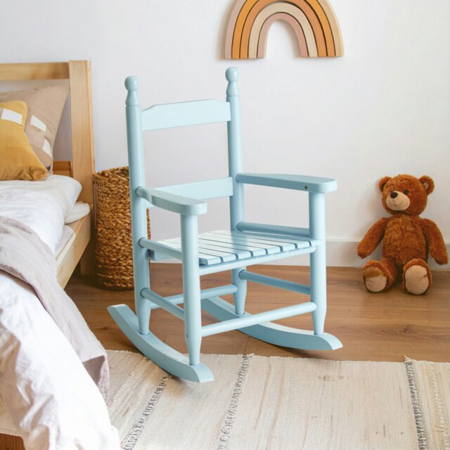 Premier Kids Blue Rocking Chair, Non-Harmful Children's Chair, Easy to ...