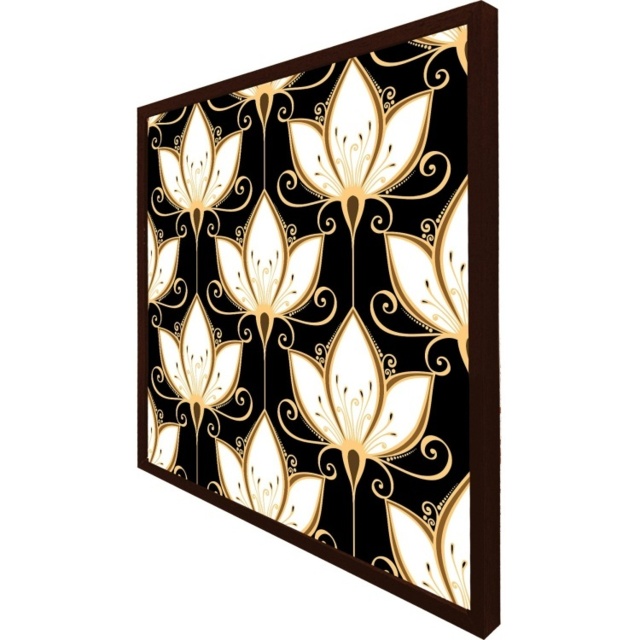 black-gold-floral-pattern-picture-frame-brown-s-by-tesco