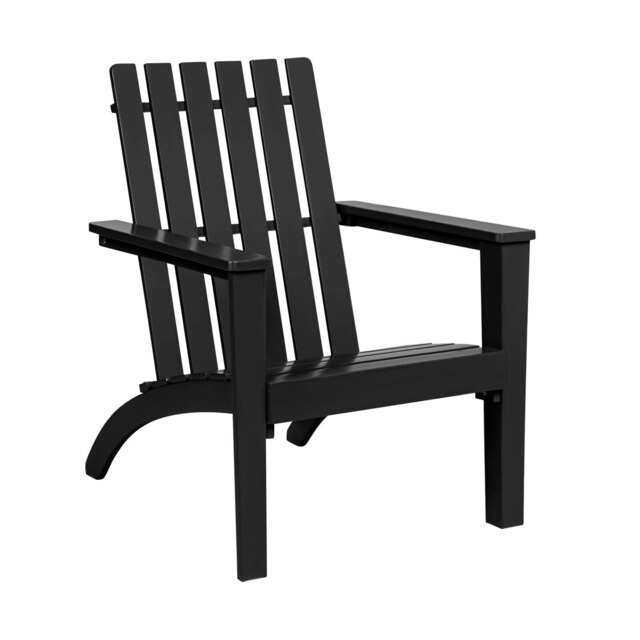 COSTWAY Wood Adirondack Chair Outdoor Patio Chair Black Black by Tesco ...