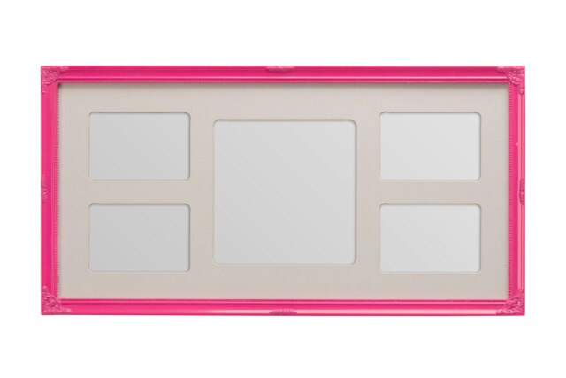 Pink Multi-Photo Display with 5 Picture Frames,Polyresin Wall Photo ...