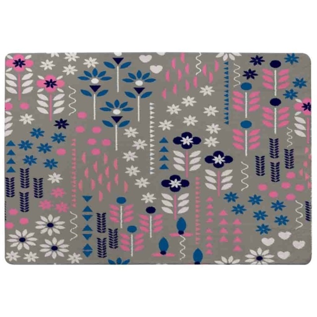 Selection Of Flowers In Pink, Blue & White (Rug) Multi - Small ...