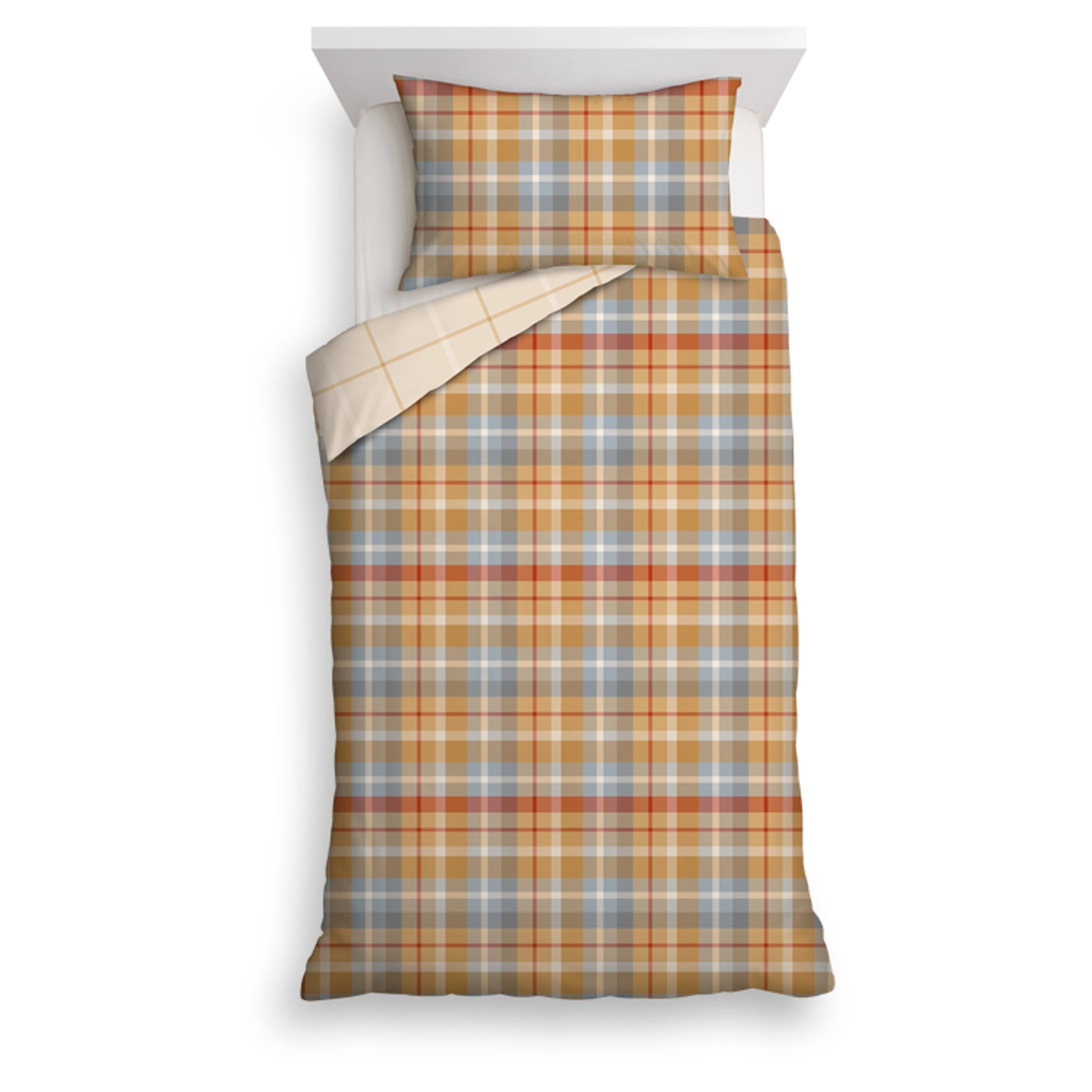 Tesco Multicoloured Tartan Brushed Duvet Set Single by Tesco
