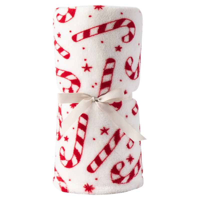 Tesco Candy Cane Printed Throw by Tesco