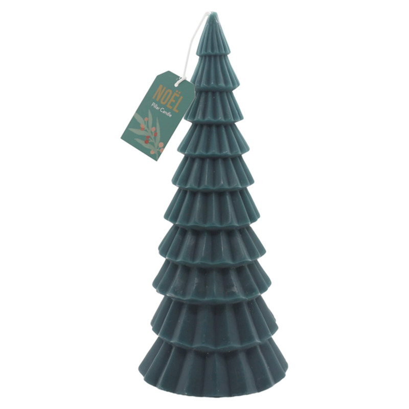 Tesco Green Christmas Wax Tree Candle Large by Tesco