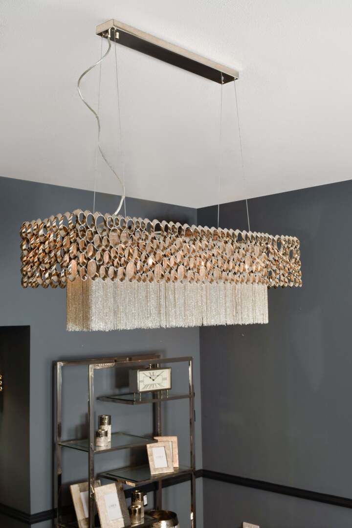 Venus Nickel Rectangular Chandelier G9 40W - Silver - That Home