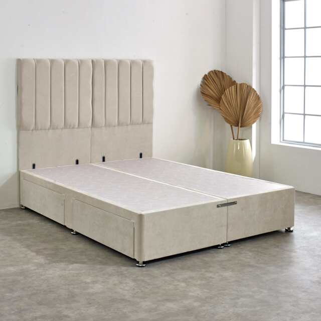 6Ft (6'3 Length) Zip and Link Platform Top Divan Bed Base with 4 ...