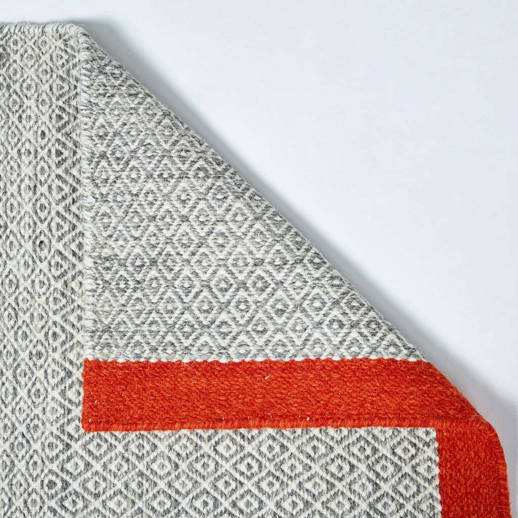 Mini Diamond Kilim Rug Ivory & Firecracker 200 x 300cm by The