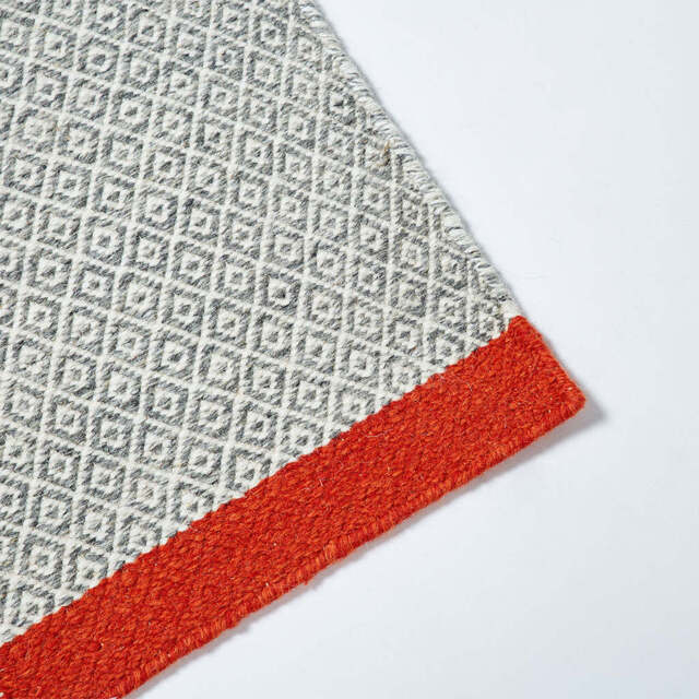 Mini Diamond Kilim Rug Ivory & Firecracker 200 x 300cm by The