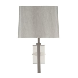 Ledbury Silver Satin Wall Light - A Smart Silver Satin Wall Lamp with Grey Shade